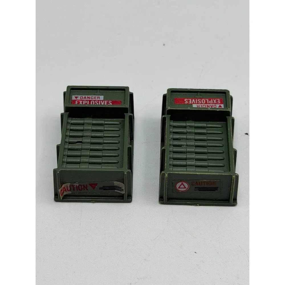 Vintage 1984 Hasbro GI Joe Ammo Crates Green Explosives Accessory Set of 2